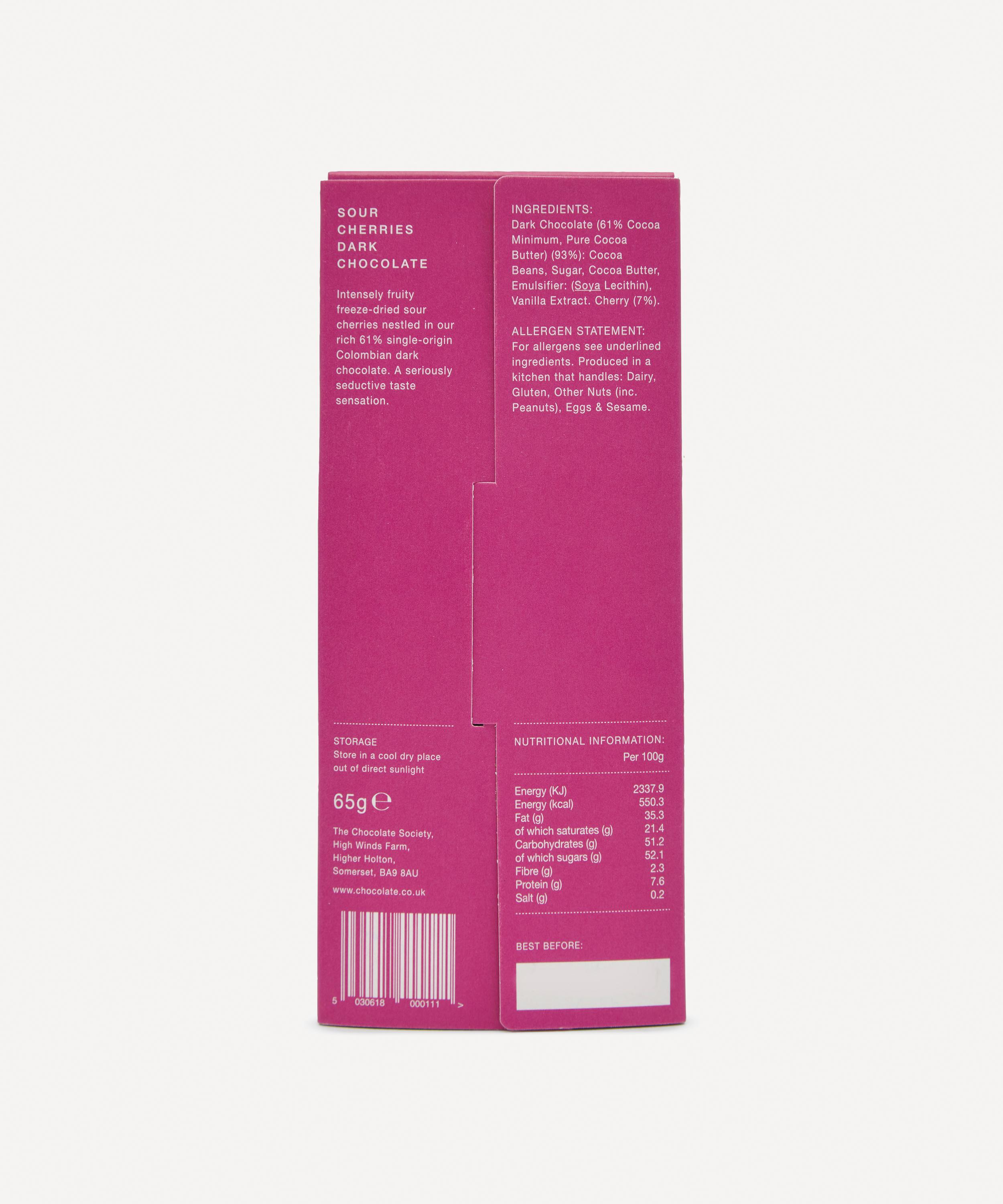 The Chocolate Society - Sour Cherry Dark Chocolate Bar 65g image number 2
