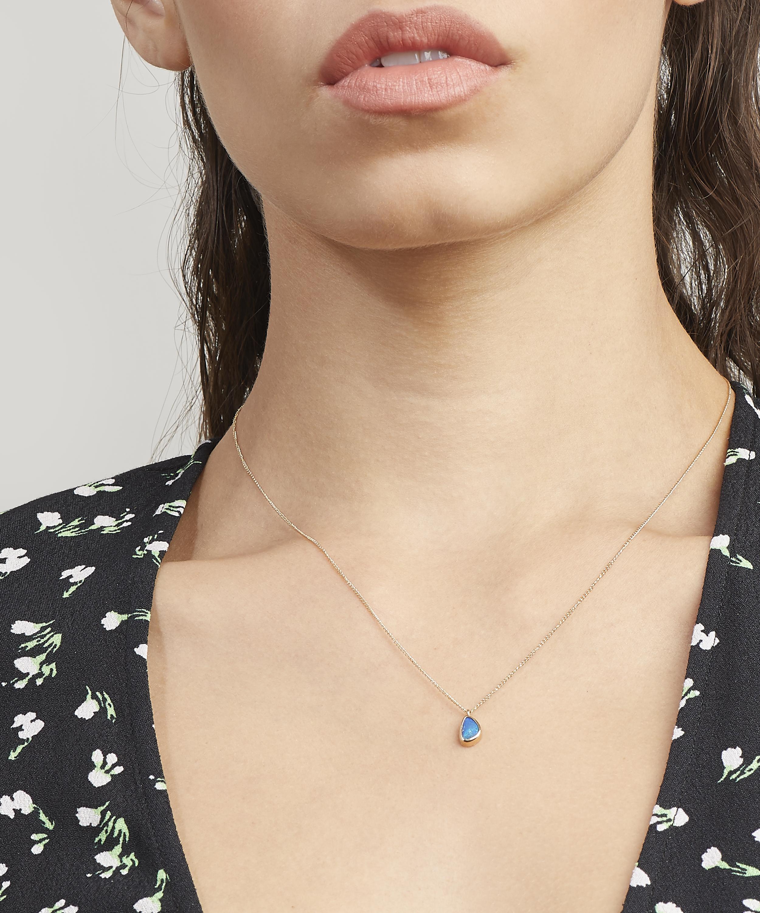 Tiny hot sale opal necklace