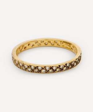 Satomi Kawakita - Gold Diagonal Antiqued Diamond Ring image number 2