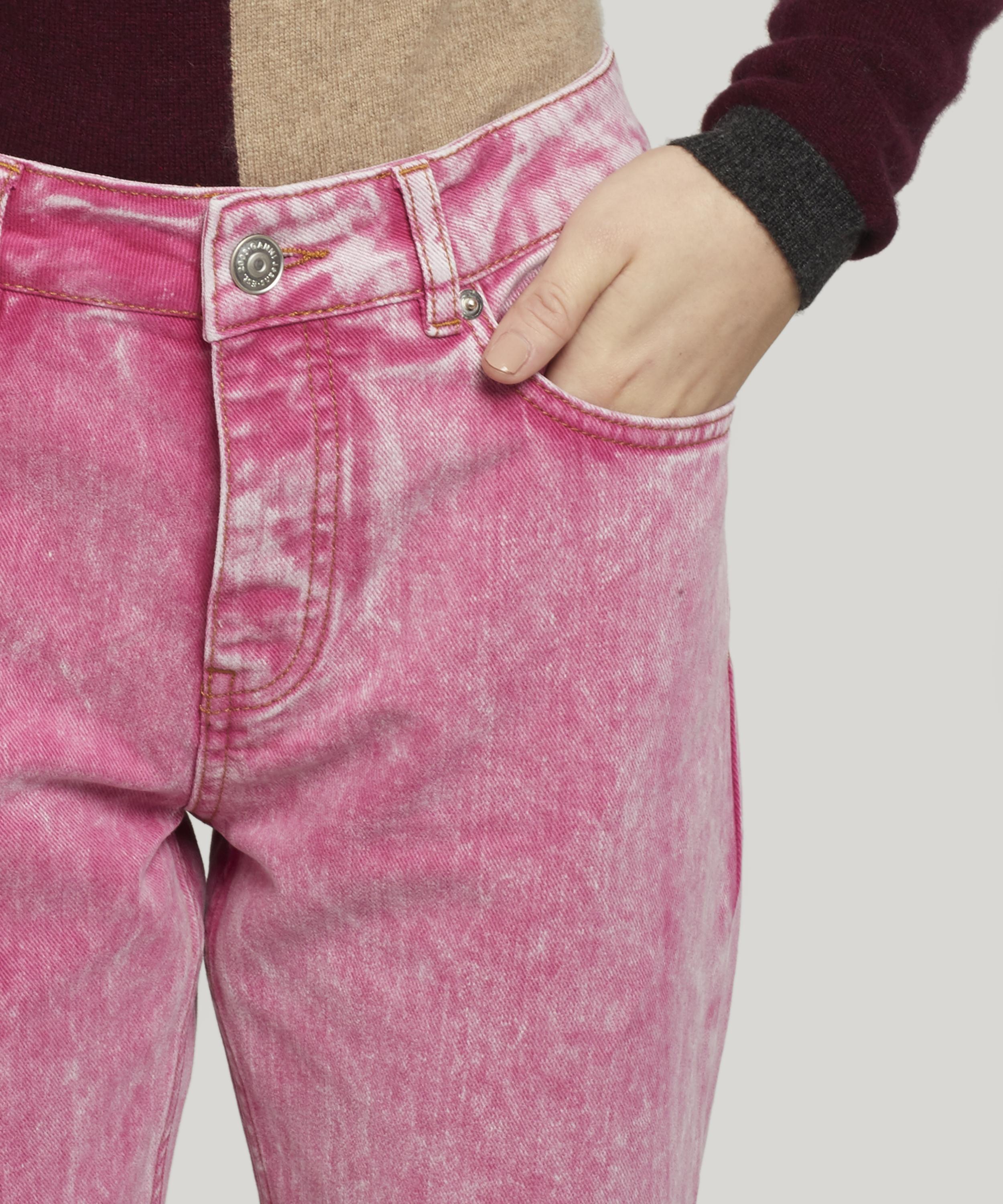 ganni denim slit pants