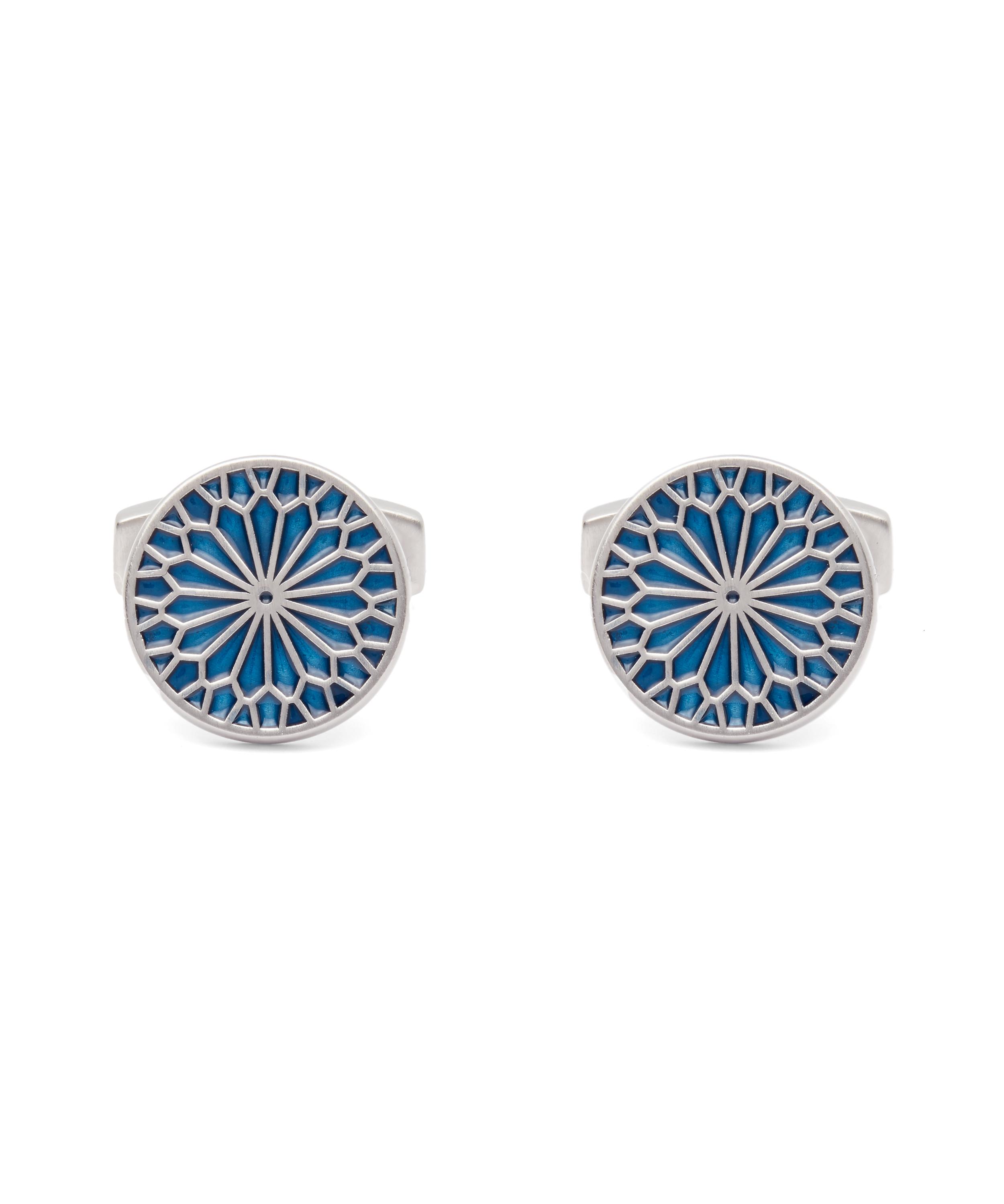 Simon Carter - Stained Glass Enamel Rose Cufflinks image number 0