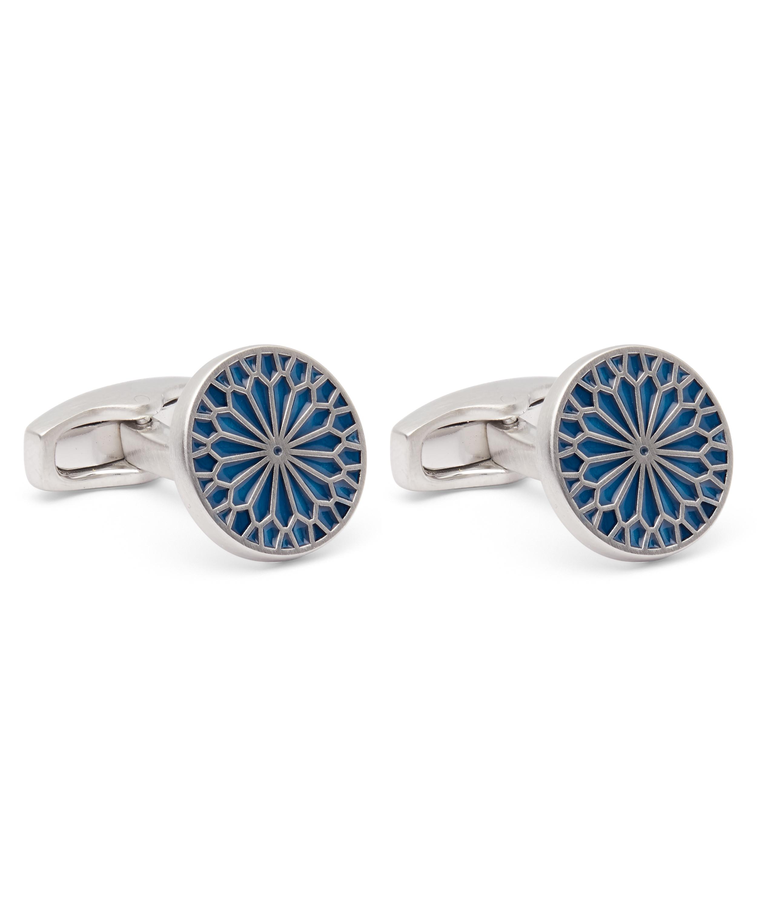 Simon Carter - Stained Glass Enamel Rose Cufflinks image number 1
