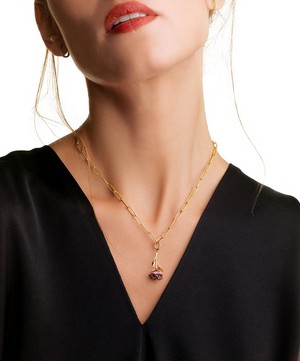 Annoushka - x The Vampire's Wife 18ct Gold 'The Wild Rose' Pink Sapphire Charm image number 1
