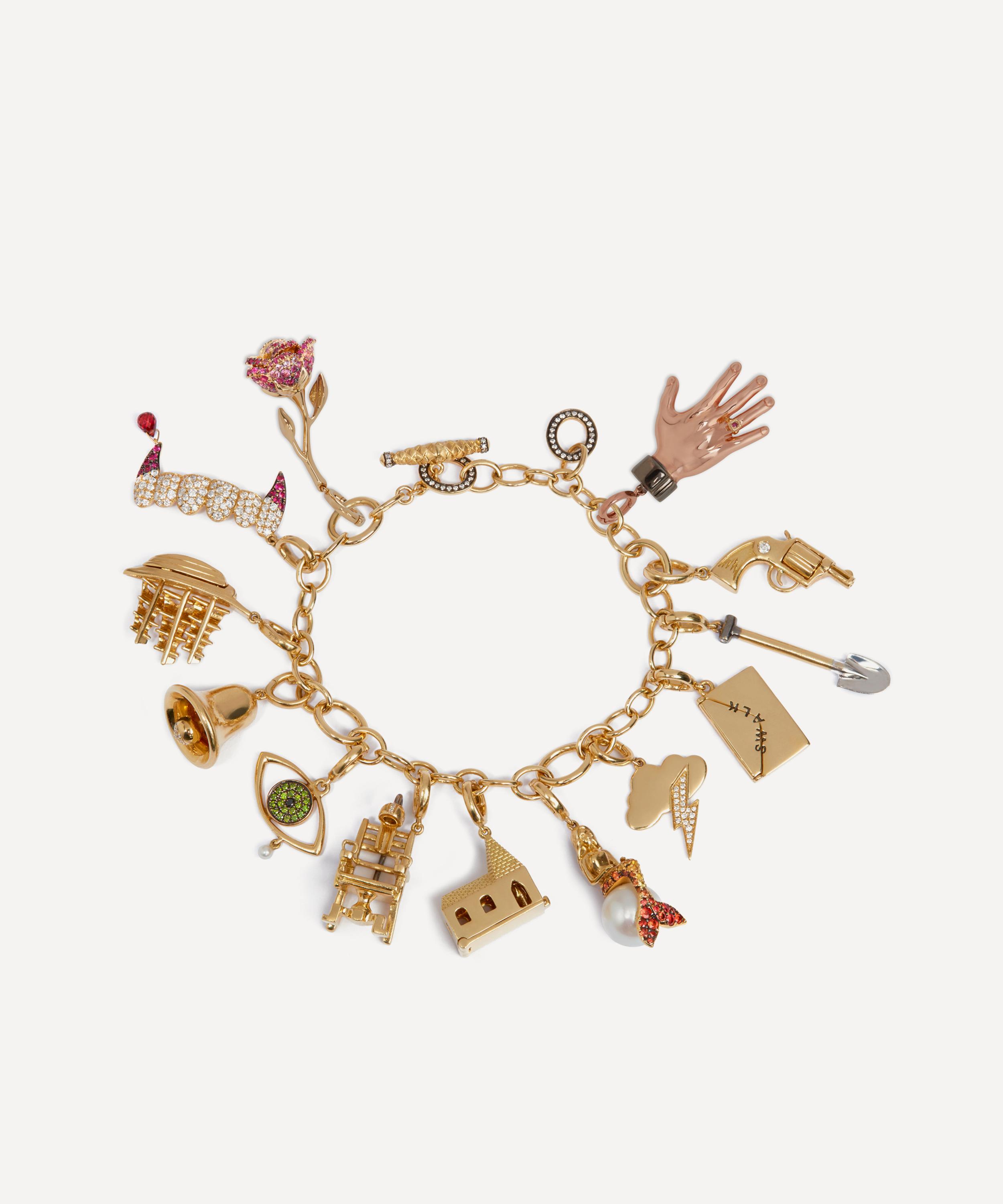 Annoushka - x The Vampire's Wife 18ct Gold 'The Wild Rose' Pink Sapphire Charm image number 2