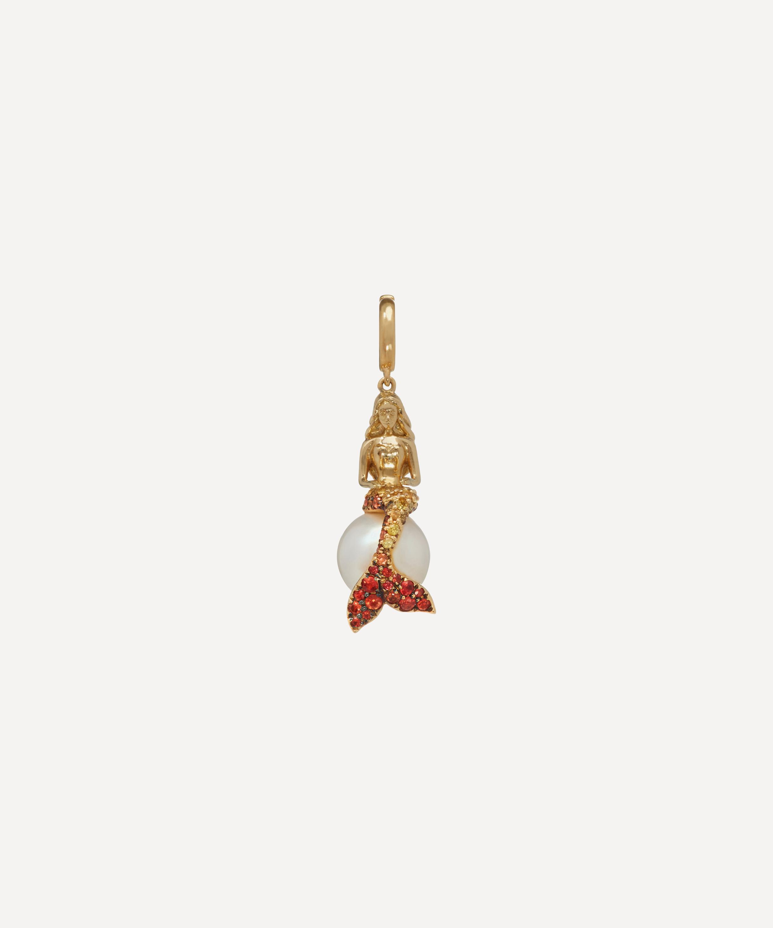 Annoushka - x The Vampire's Wife 18ct Gold 'Mermaids' Sapphire and Pearl Charm image number 