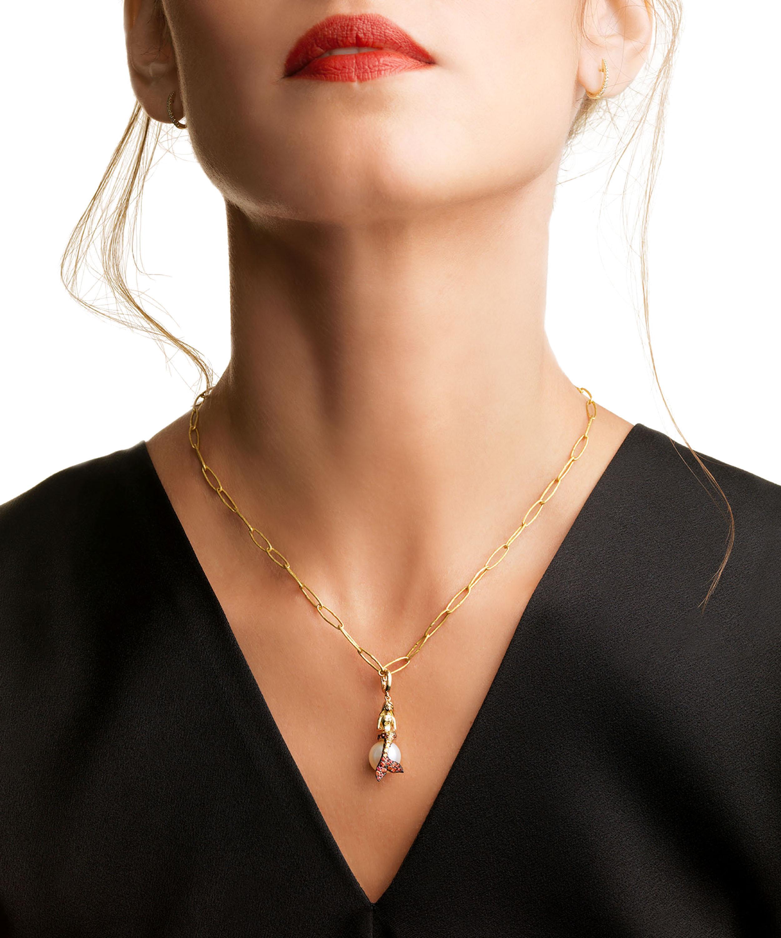 Annoushka - x The Vampire's Wife 18ct Gold 'Mermaids' Sapphire and Pearl Charm image number 1