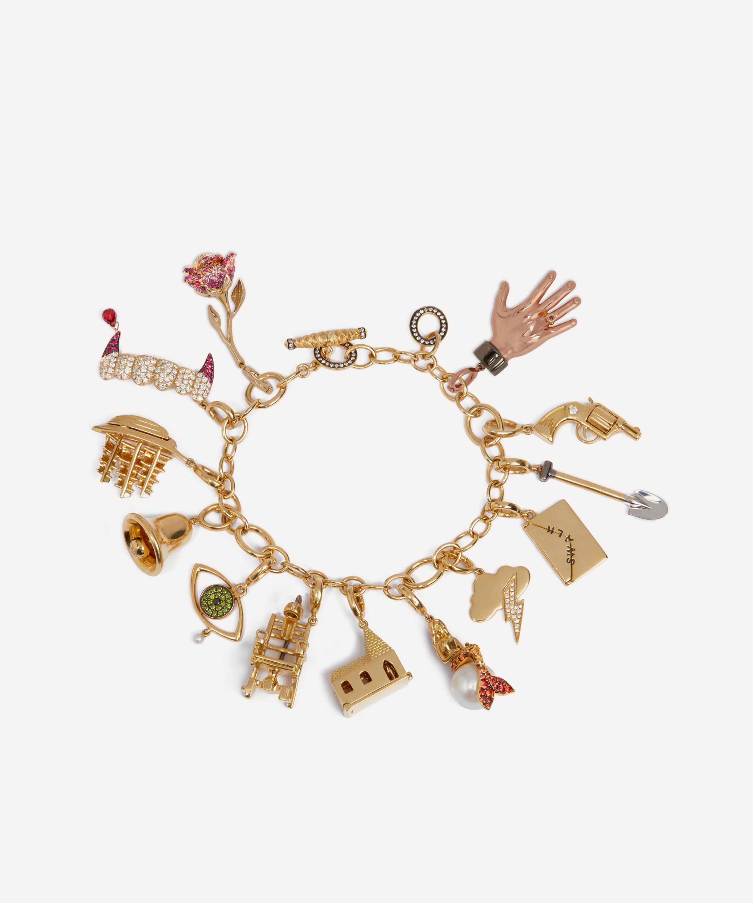 Annoushka - x The Vampire's Wife 18ct Gold 'Mermaids' Sapphire and Pearl Charm image number 2