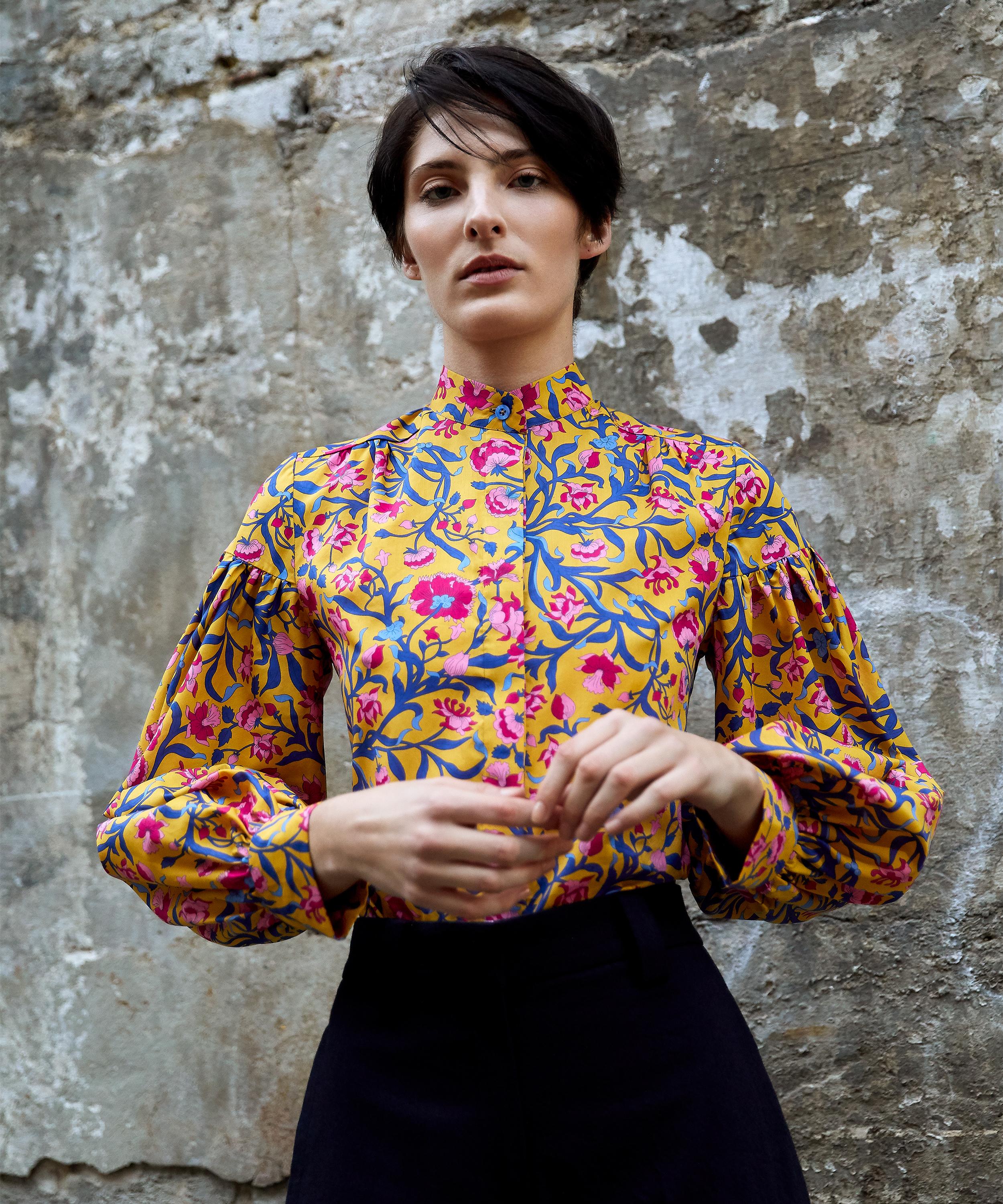 GEOMETRIC PRINT SATIN EFFECT SHIRT - Multicolored