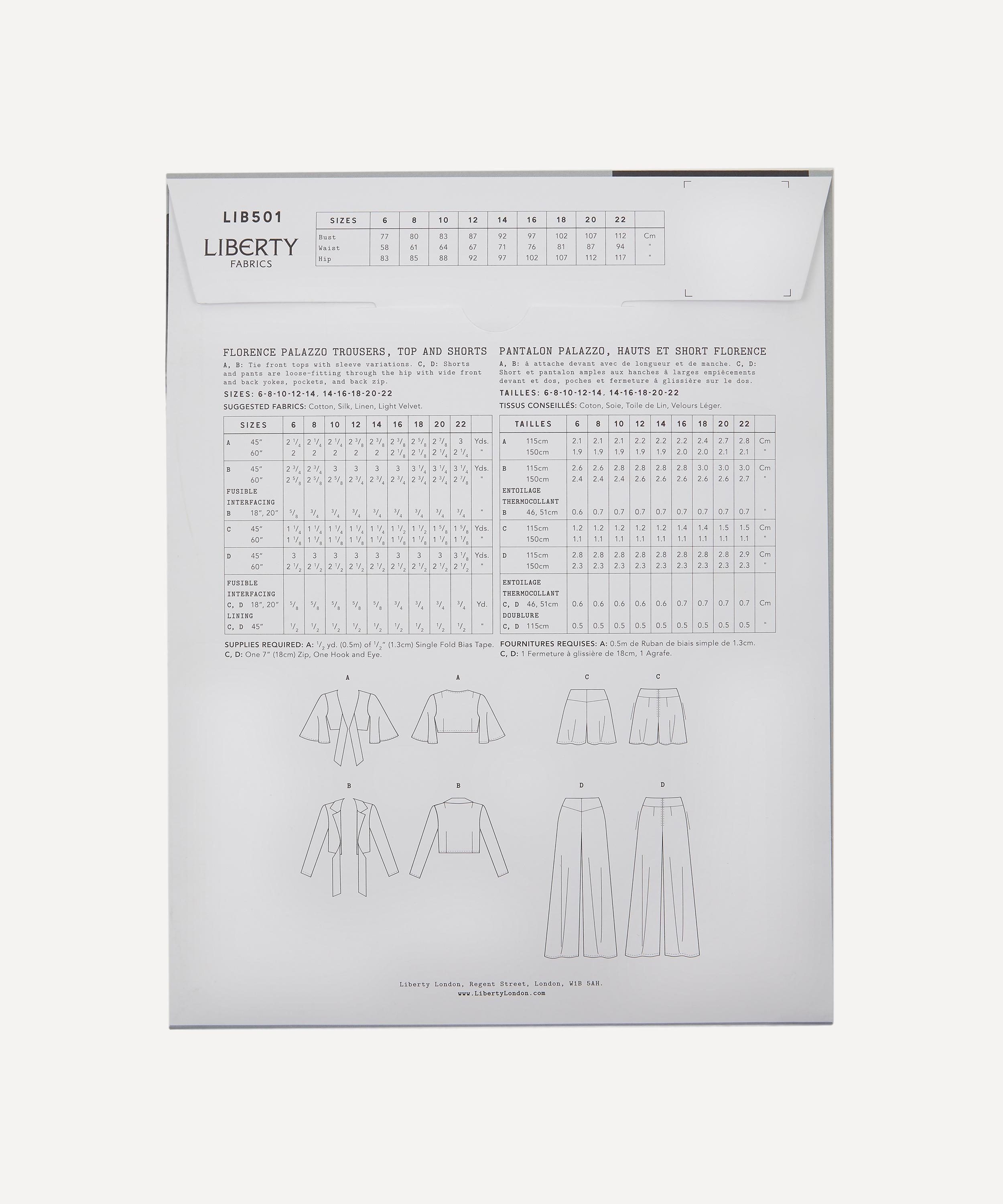 Liberty Fabrics - Florence Palazzo Suit Sewing Pattern image number 1