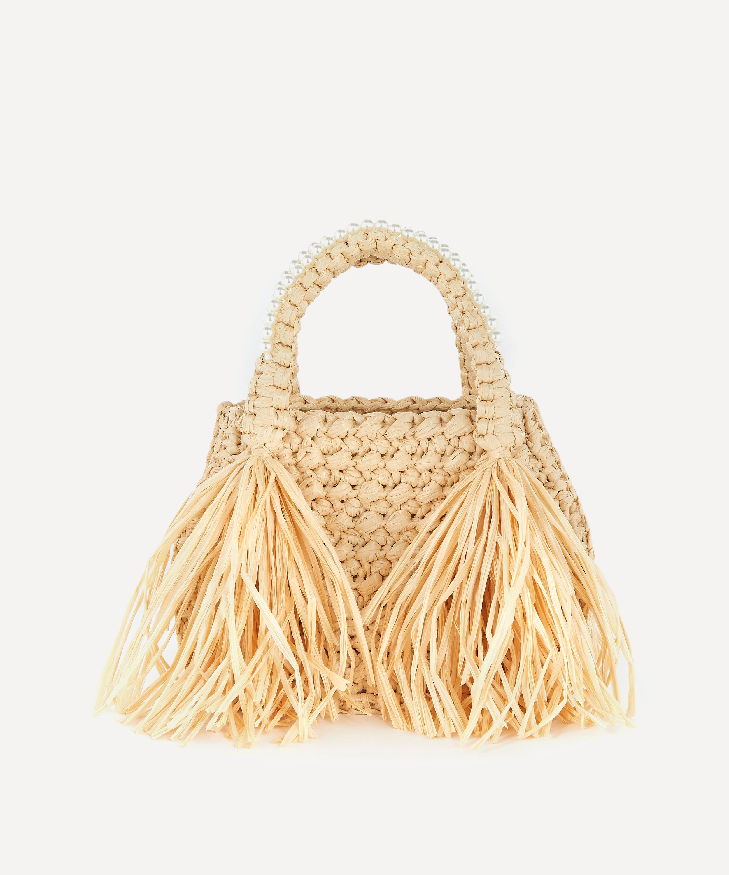 mini raffia bag