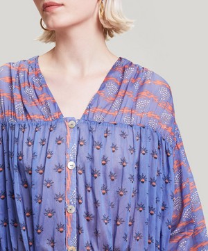 Liberty - Mixed Print Cotton Chiffon Midi Dress image number 2