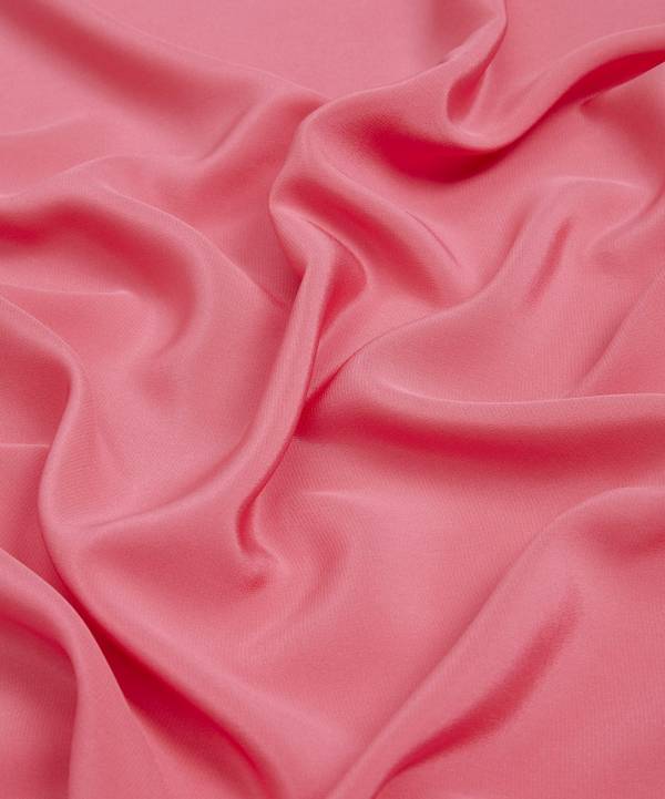 By Liberty of London High Quality 100% Silk Satin Crepe Fabric In Salmon Pink 
