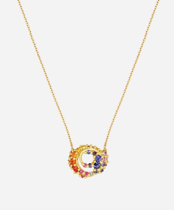 Polly Wales - 18ct Gold Ursa Supernova Sapphire Pendant Necklace image number 0