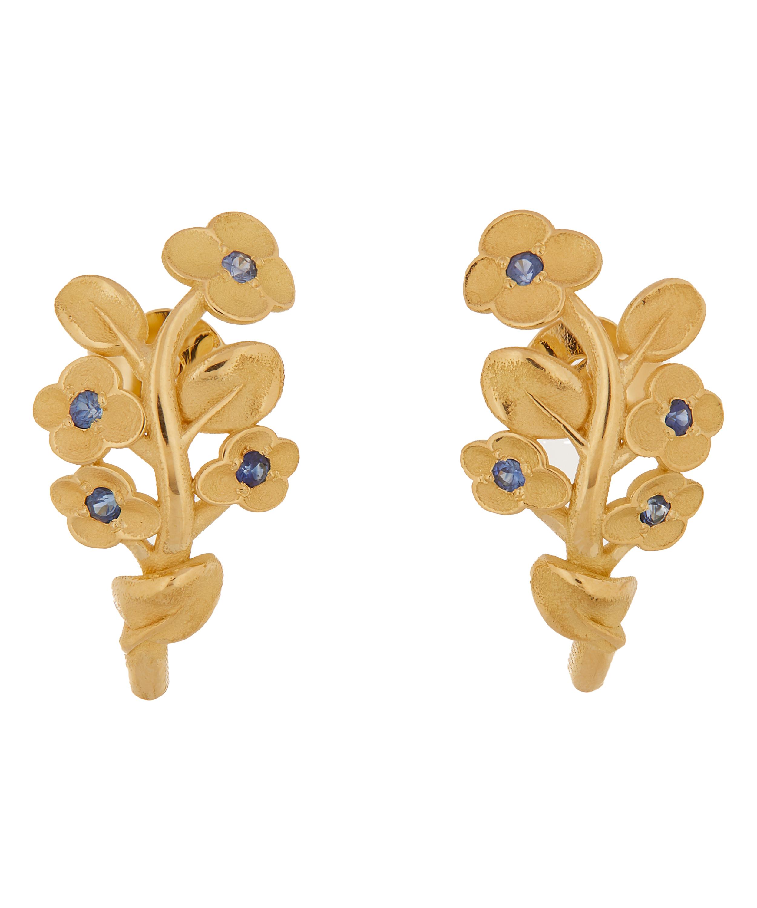 Liberty London Bouquet Stud Earrings In Blue