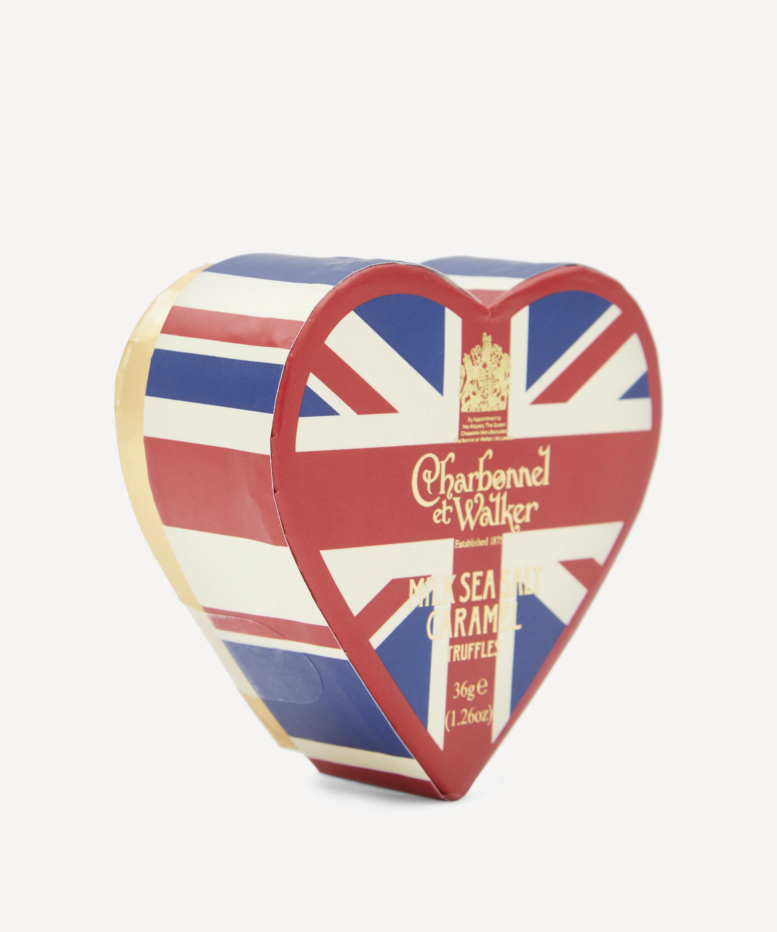 Charbonnel et Walker - Union Jack Heart Milk Sea Salt Caramel Truffles 36g image number 1
