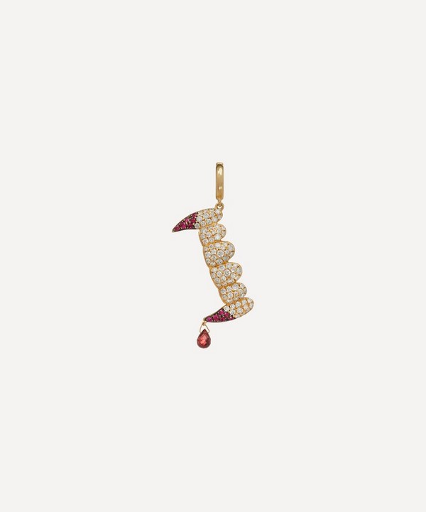 Annoushka - x The Vampire's Wife 18ct Gold 'Release The Bats' Diamond and Ruby Charm image number null