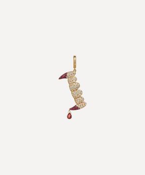 Annoushka - x The Vampire's Wife 18ct Gold 'Release The Bats' Diamond and Ruby Charm image number 0