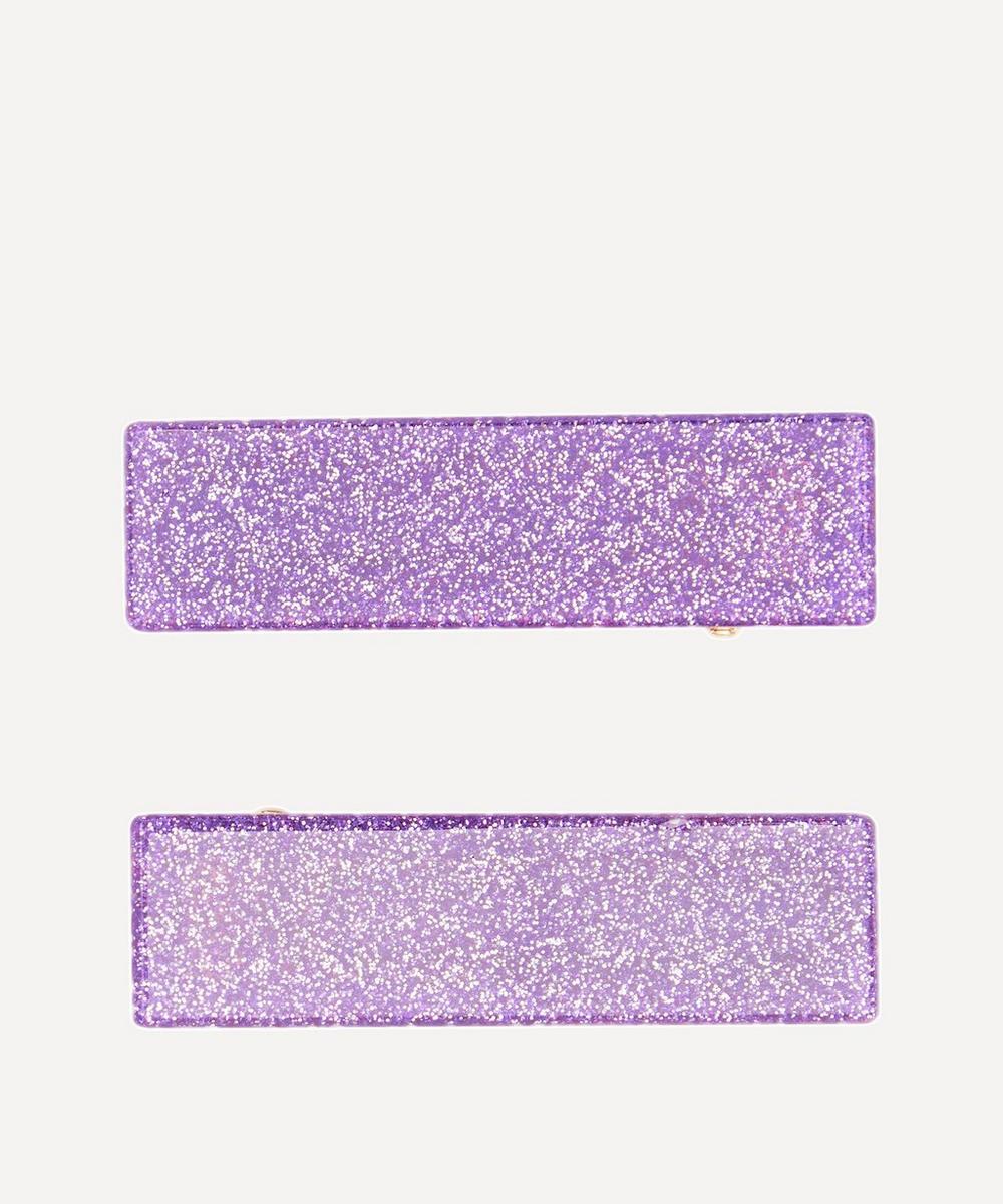 Valet Clementine Hair Clips Set Of Two In Purple