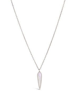 Dinny Hall - Silver White Petal Janey Mother of Pearl Pendant Necklace image number 0