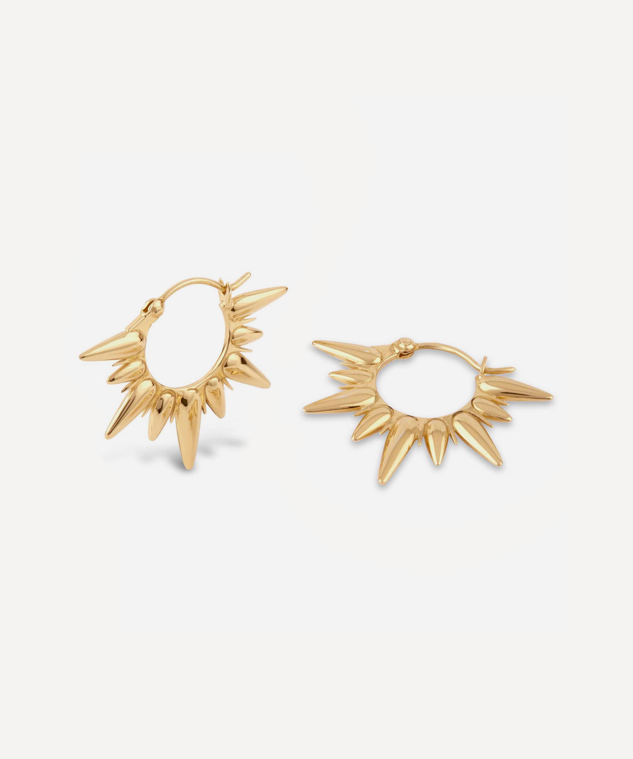 Dinny Hall - Gold Plated Vermeil Silver Sunbeam Fanny Half-Sun Hoop Earrings