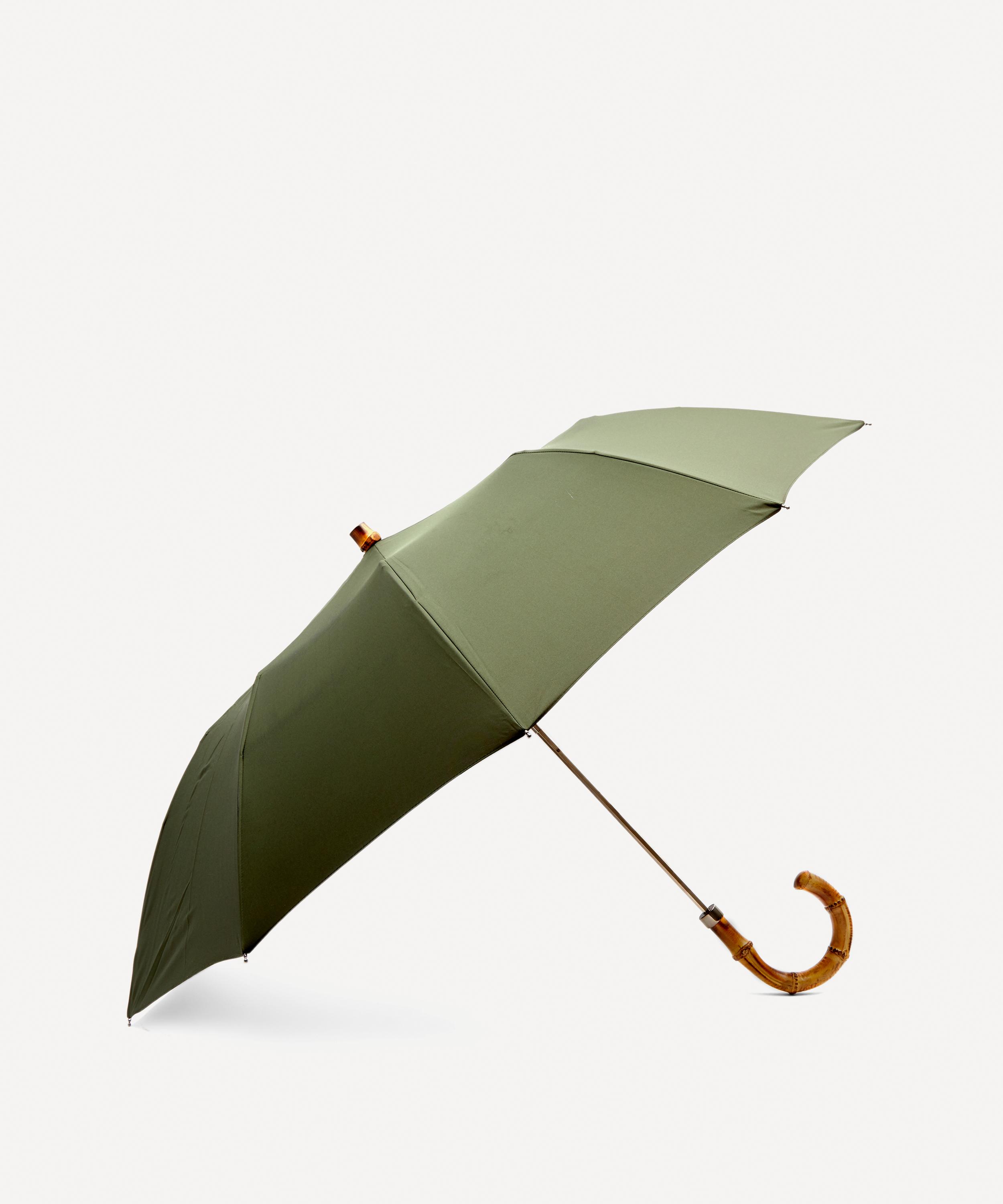 London Undercover - Whangee Cane Crook Handle Telescopic Foldable Umbrella image number 0