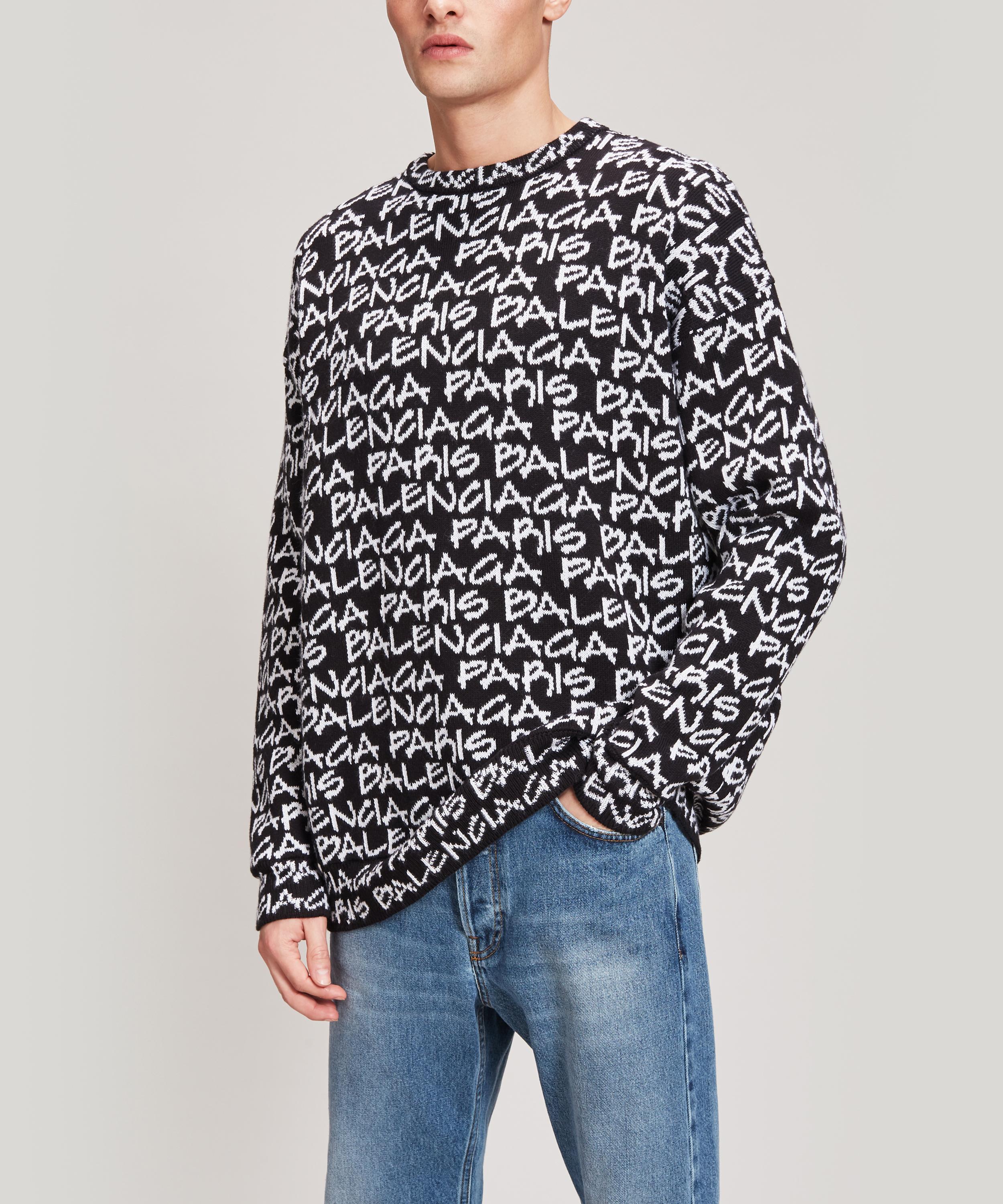 balenciaga logo knit sweater