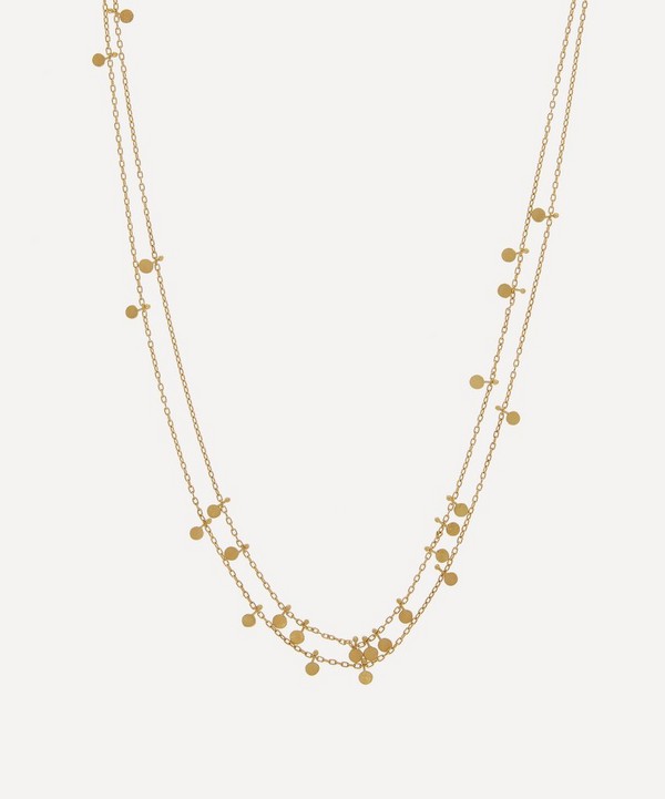 Sia Taylor - Gold Tiny Dots Double Chain Necklace image number null