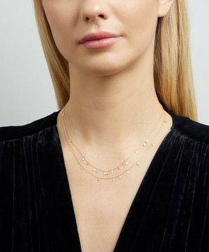 Sia Taylor - Gold Tiny Dots Double Chain Necklace image number 1