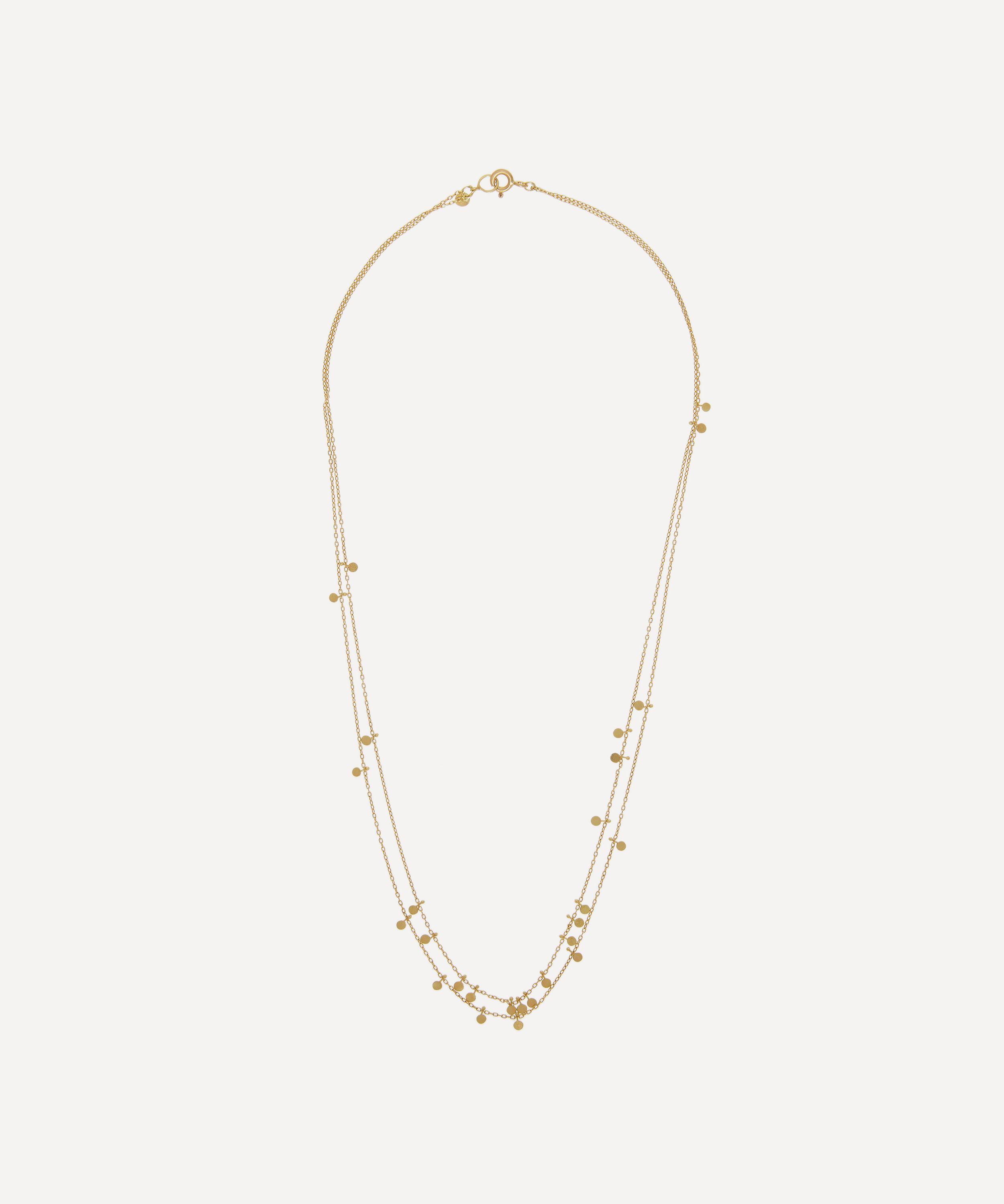 Sia Taylor - Gold Tiny Dots Double Chain Necklace image number 2