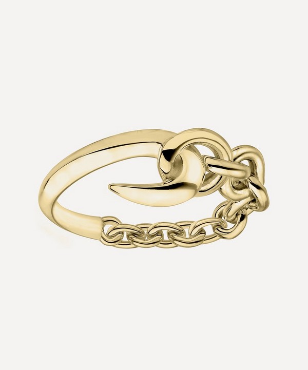 Shaun Leane - Gold Plated Vermeil Silver Hook Chain Ring image number null