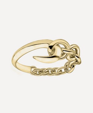 Shaun Leane - Gold Plated Vermeil Silver Hook Chain Ring image number 0