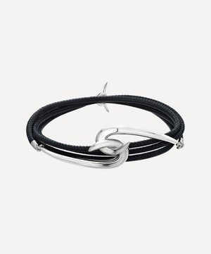Silver Hook Leather Bracelet