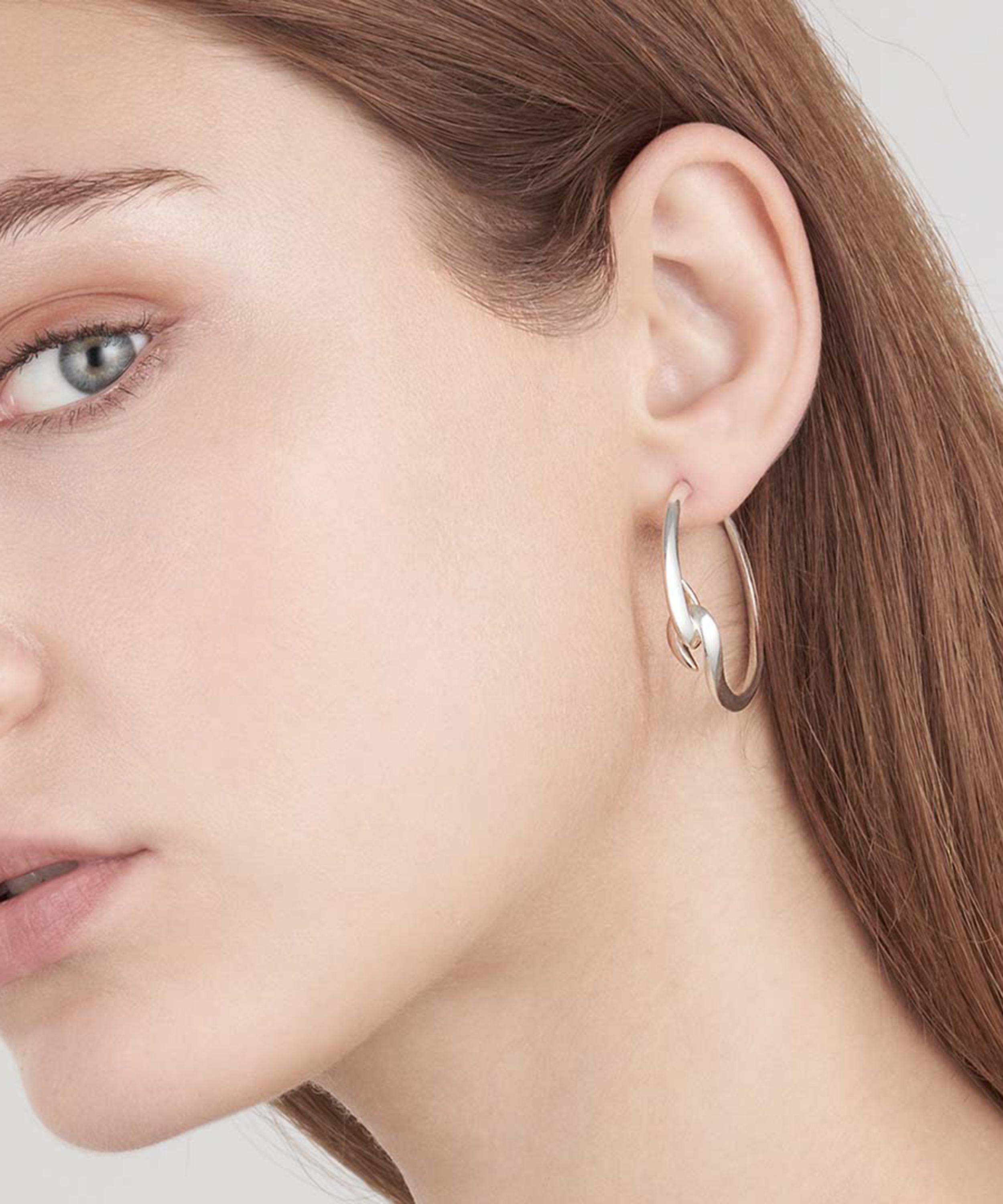 Shaun Leane - Sterling Silver Hook Hoop Earrings image number 2