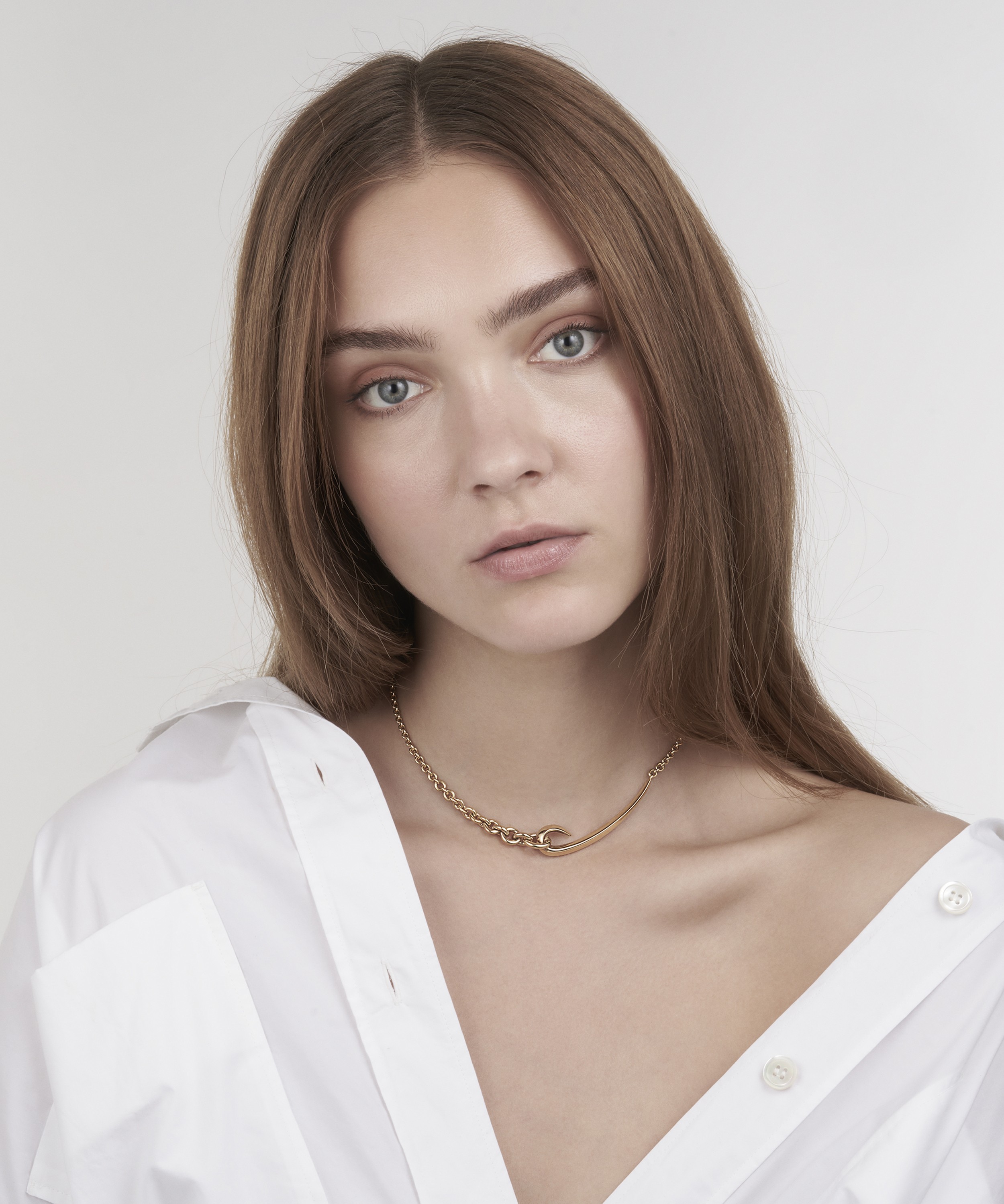 Shaun Leane - Gold Plated Vermeil Silver Hook Chain Choker Necklace image number 1