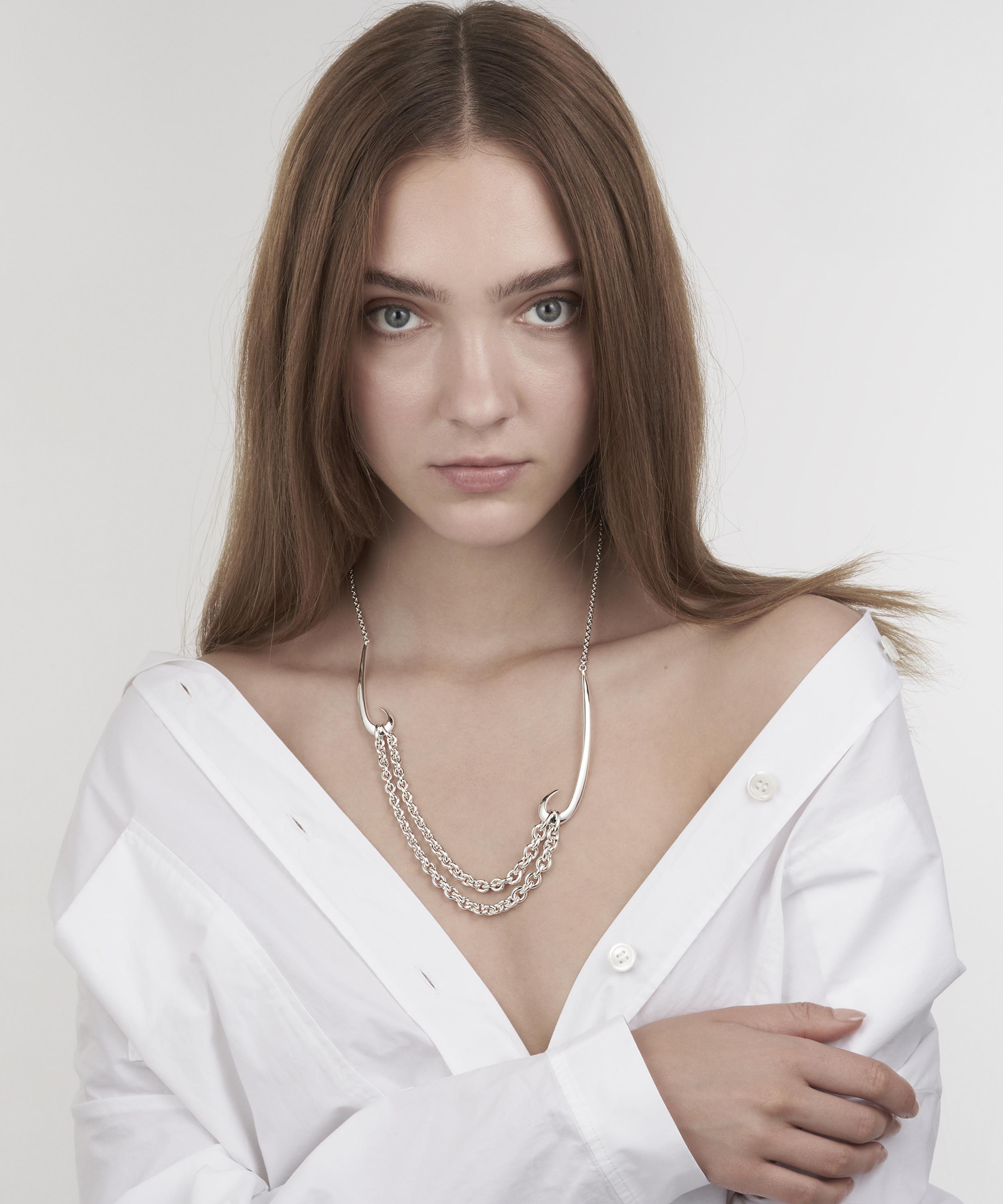 Shaun Leane Silver Double Hook Necklace