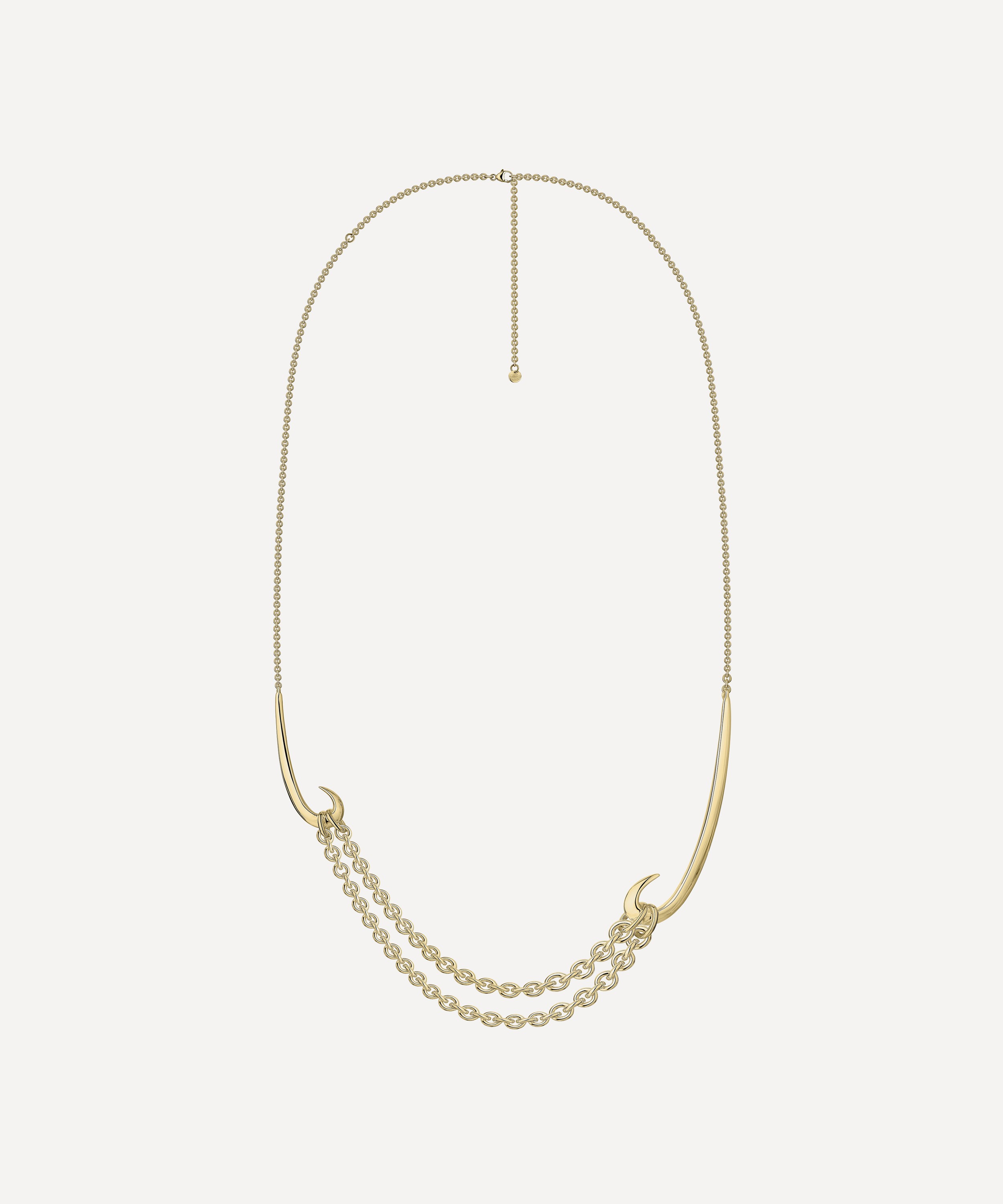 Shaun Leane Gold Plated Vermeil Silver Double Hook Necklace