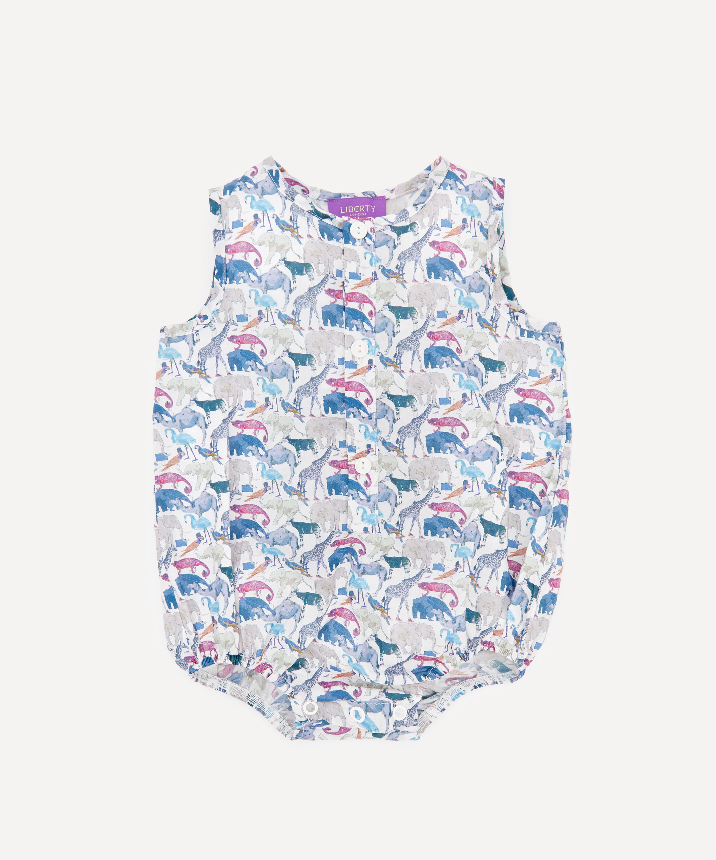 Liberty Queue For The Zoo Button-Up Romper 3-24 Months | Liberty