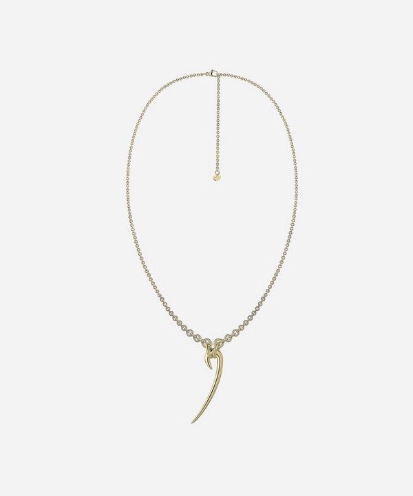Shaun Leane - Gold Plated Vermeil Silver Drop Hook Necklace image number null
