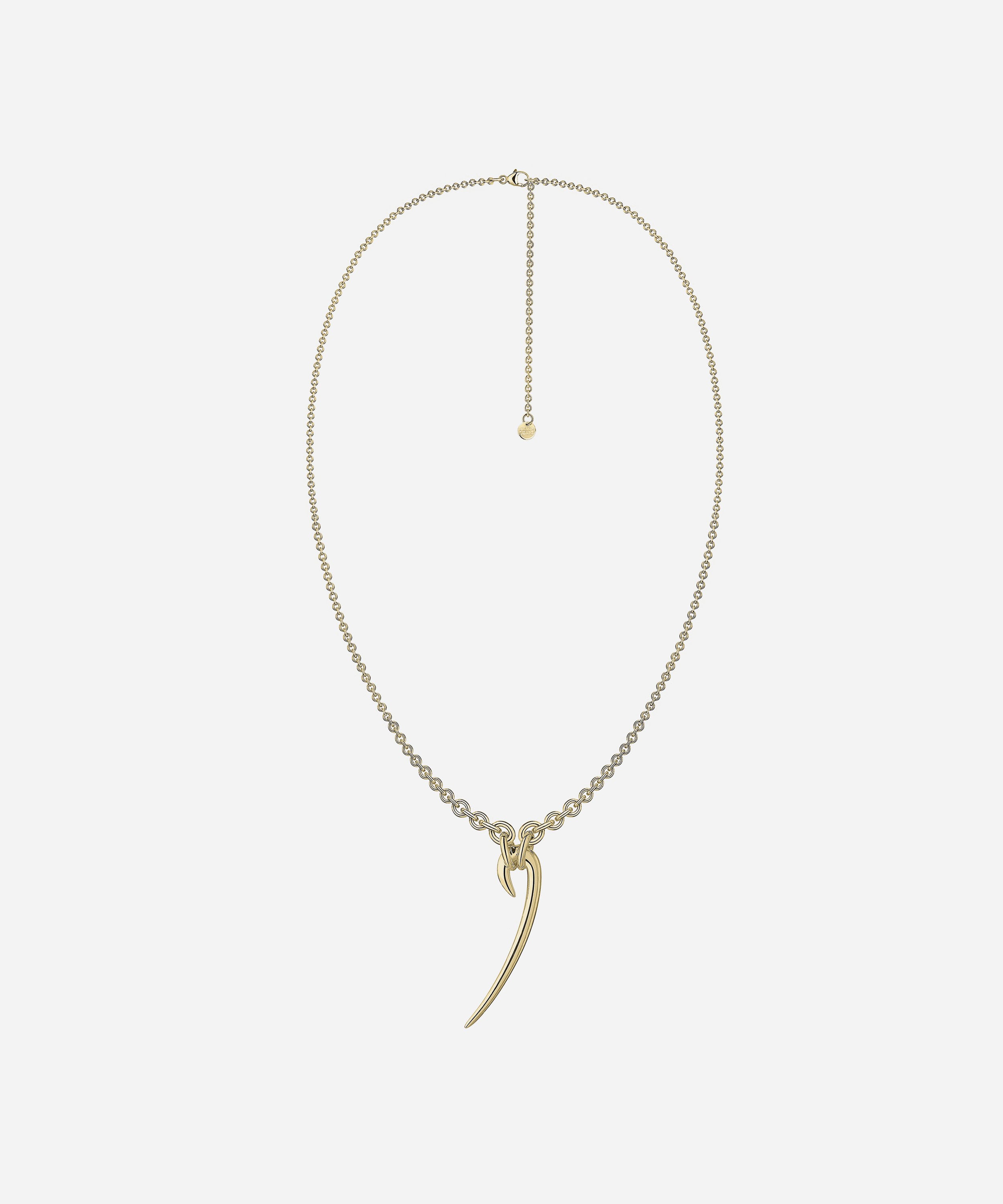 Shaun Leane - Gold Plated Vermeil Silver Drop Hook Necklace image number 0