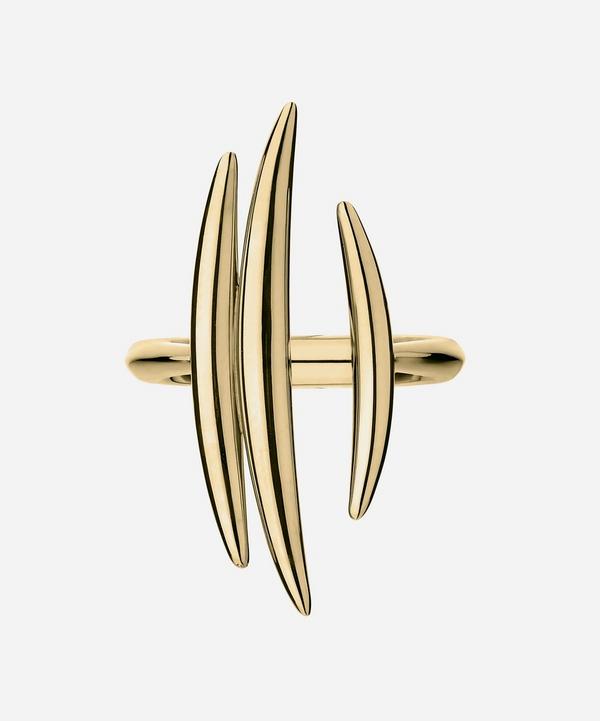 Shaun Leane - Gold Plated Vermeil Silver Quill Triple Bar Ring image number null