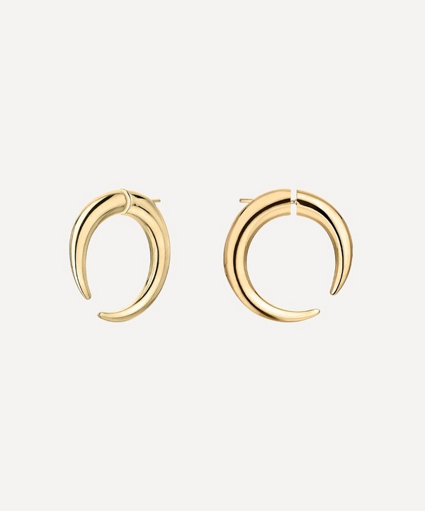 Shaun Leane - Gold Plated Vermeil Silver Quill Large Hoop Earrings image number null