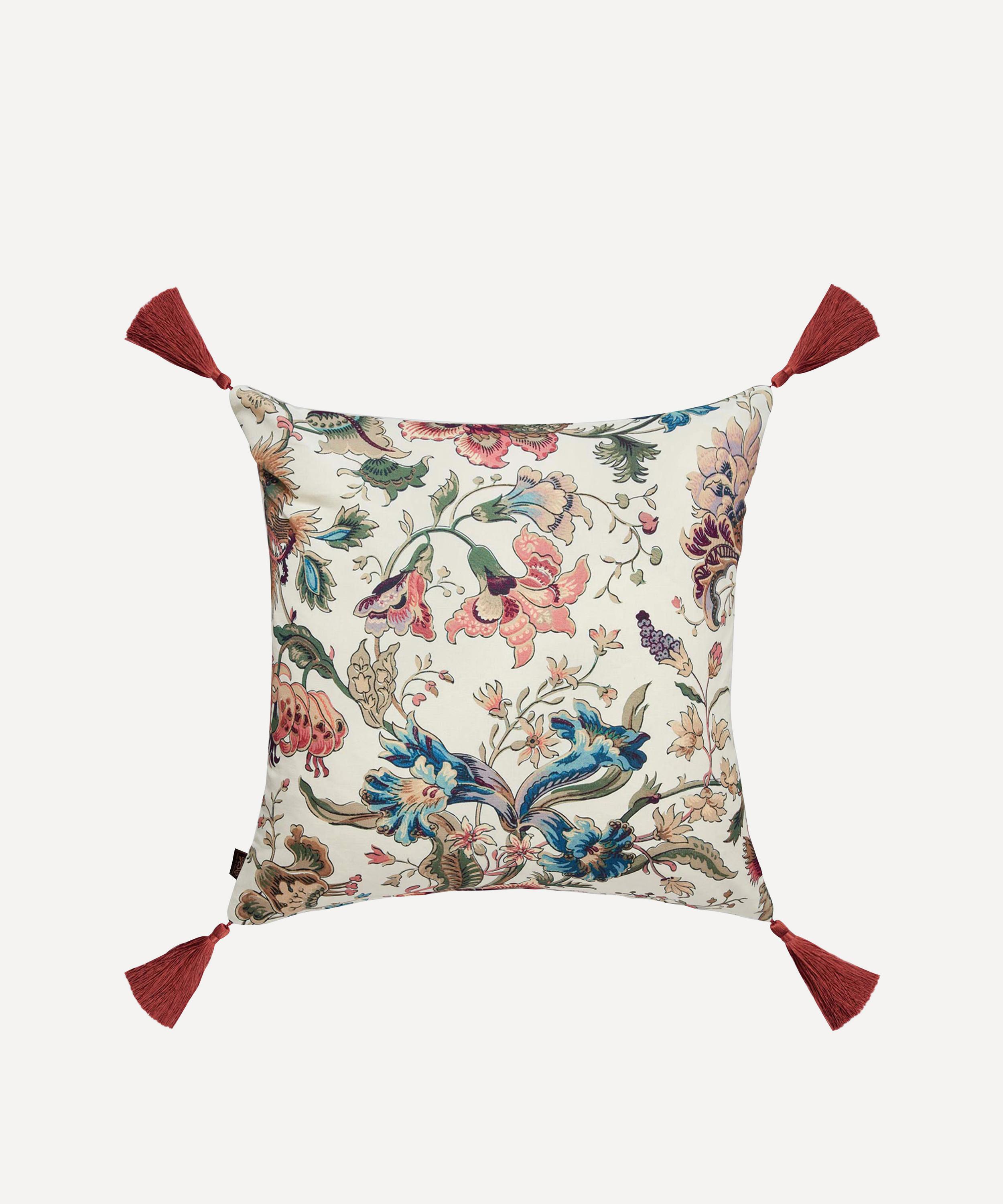 Majorelle Cotton Linen Tassel Cushion Liberty