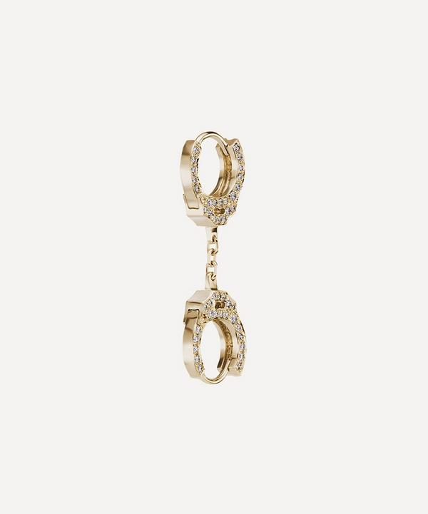 Maria Tash - 18ct 8mm Double-sided Diamond Handcuff and Short Chain Hoop Earring image number null