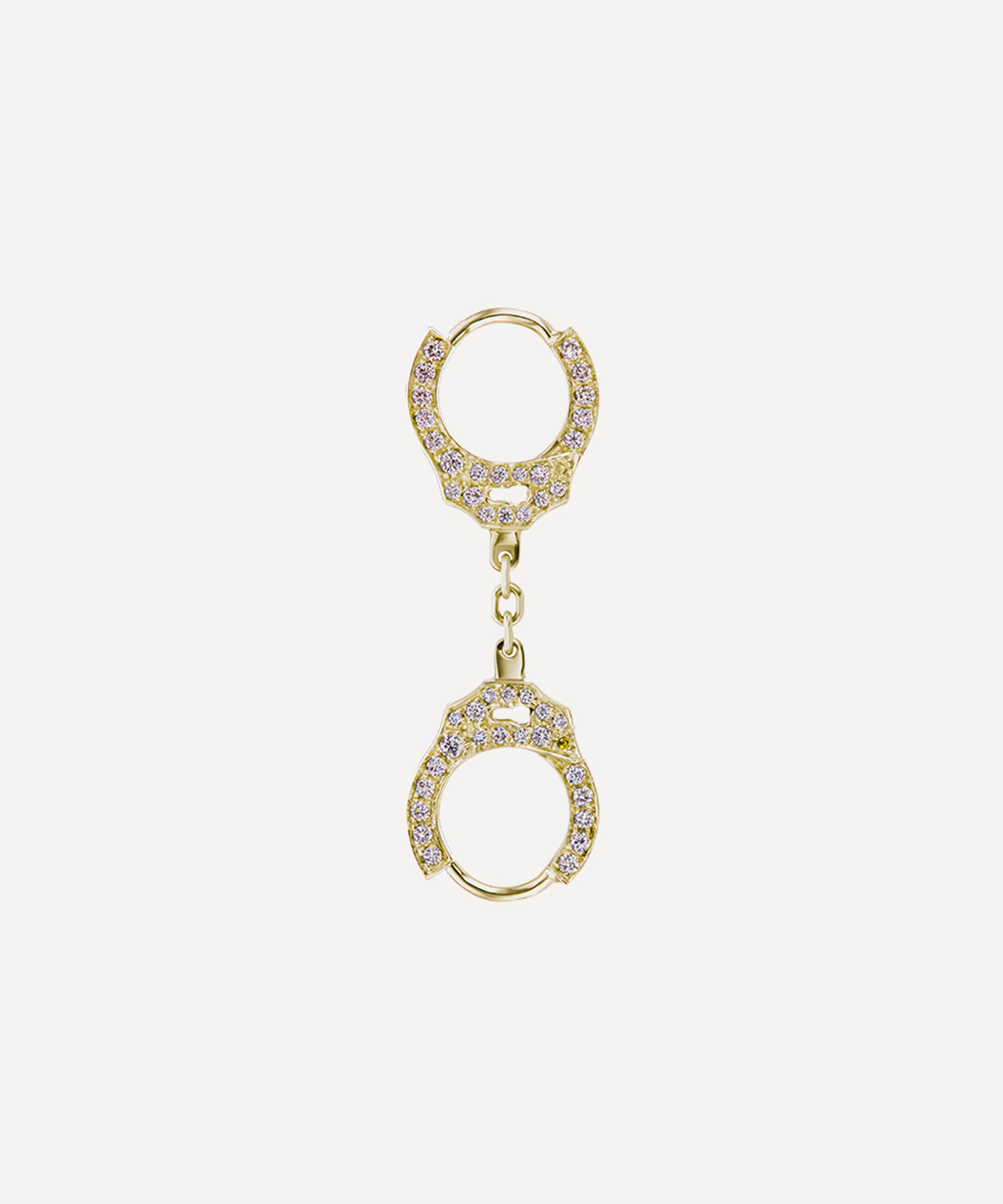 Maria Tash - 18ct 8mm Double-sided Diamond Handcuff and Short Chain Hoop Earring image number 4