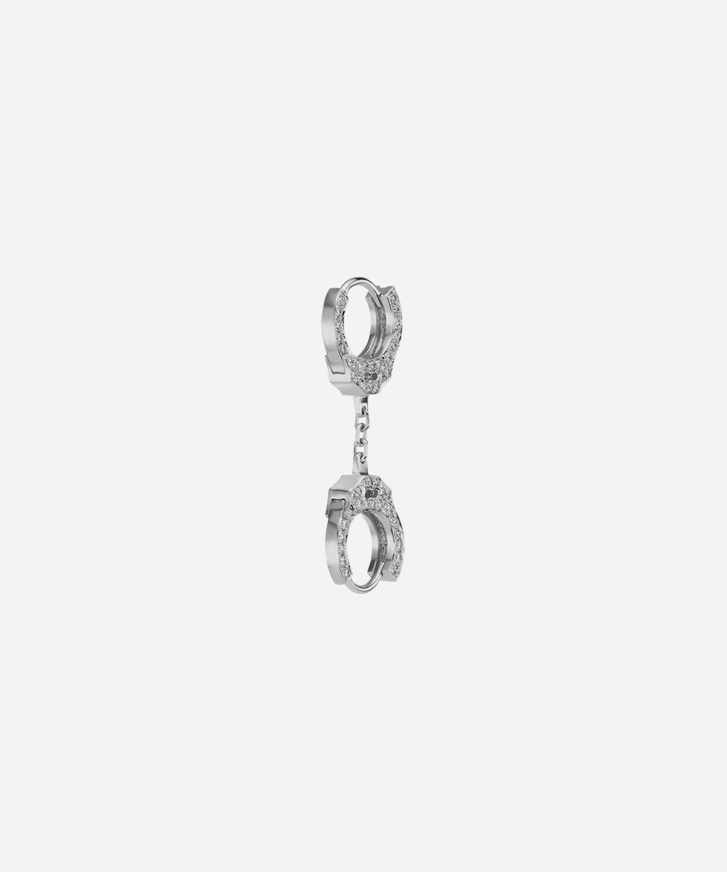 Maria Tash - 18ct 8mm Double-sided Diamond Handcuff and Short Chain Hoop Earring image number 0