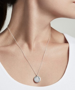 Astley Clarke - Silver Celestial Sunrise White Sapphire Locket Necklace image number 1