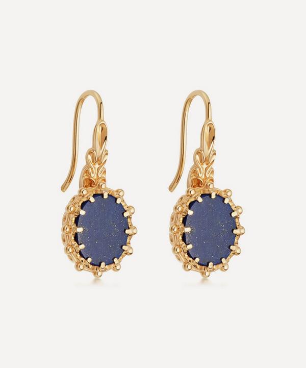 Astley Clarke - Gold Plated Vermeil Silver Floris Lapis Lazuli Drop Earrings image number null