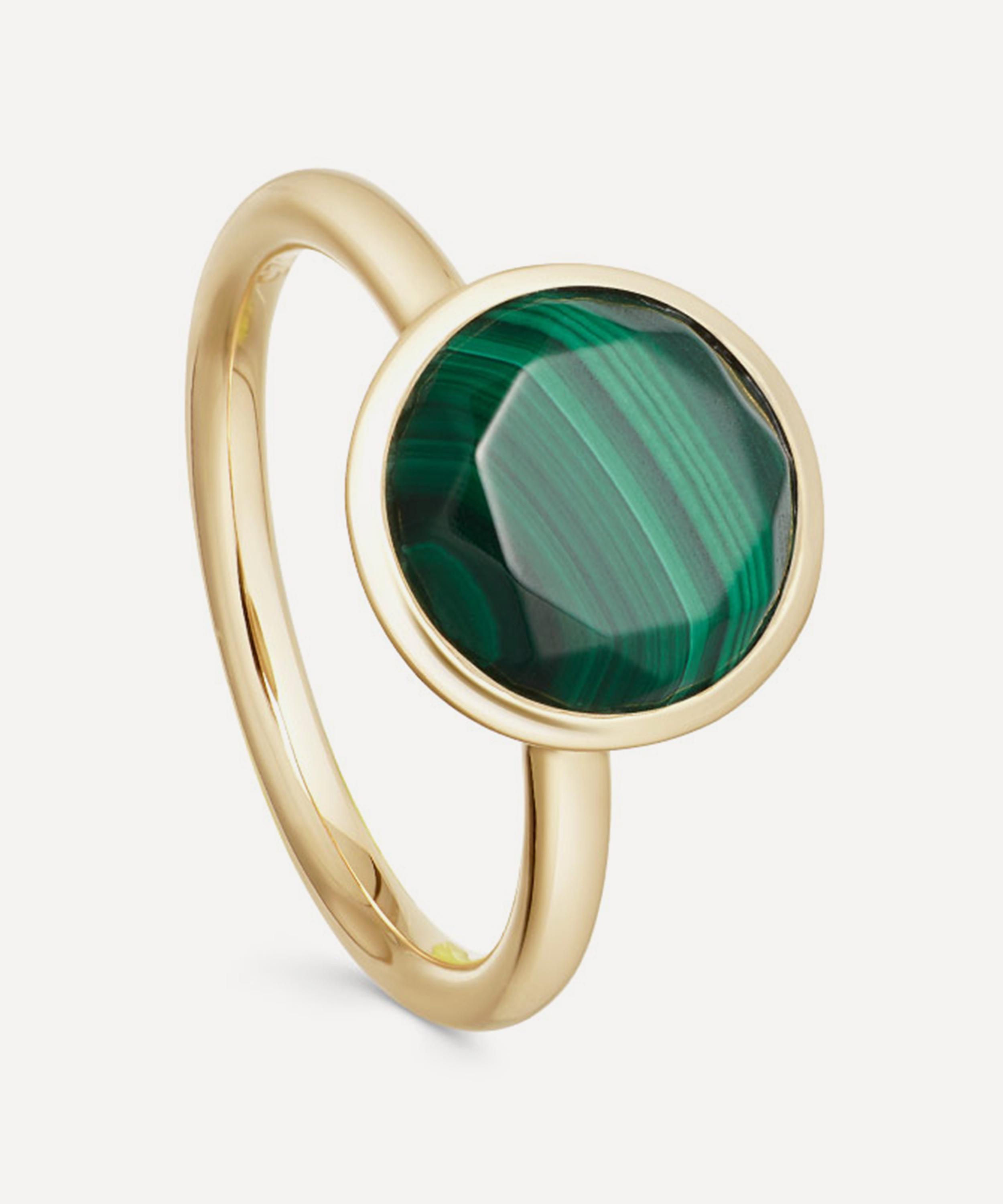 Astley Clarke - Gold Plated Vermeil Silver Stilla Malachite Ring