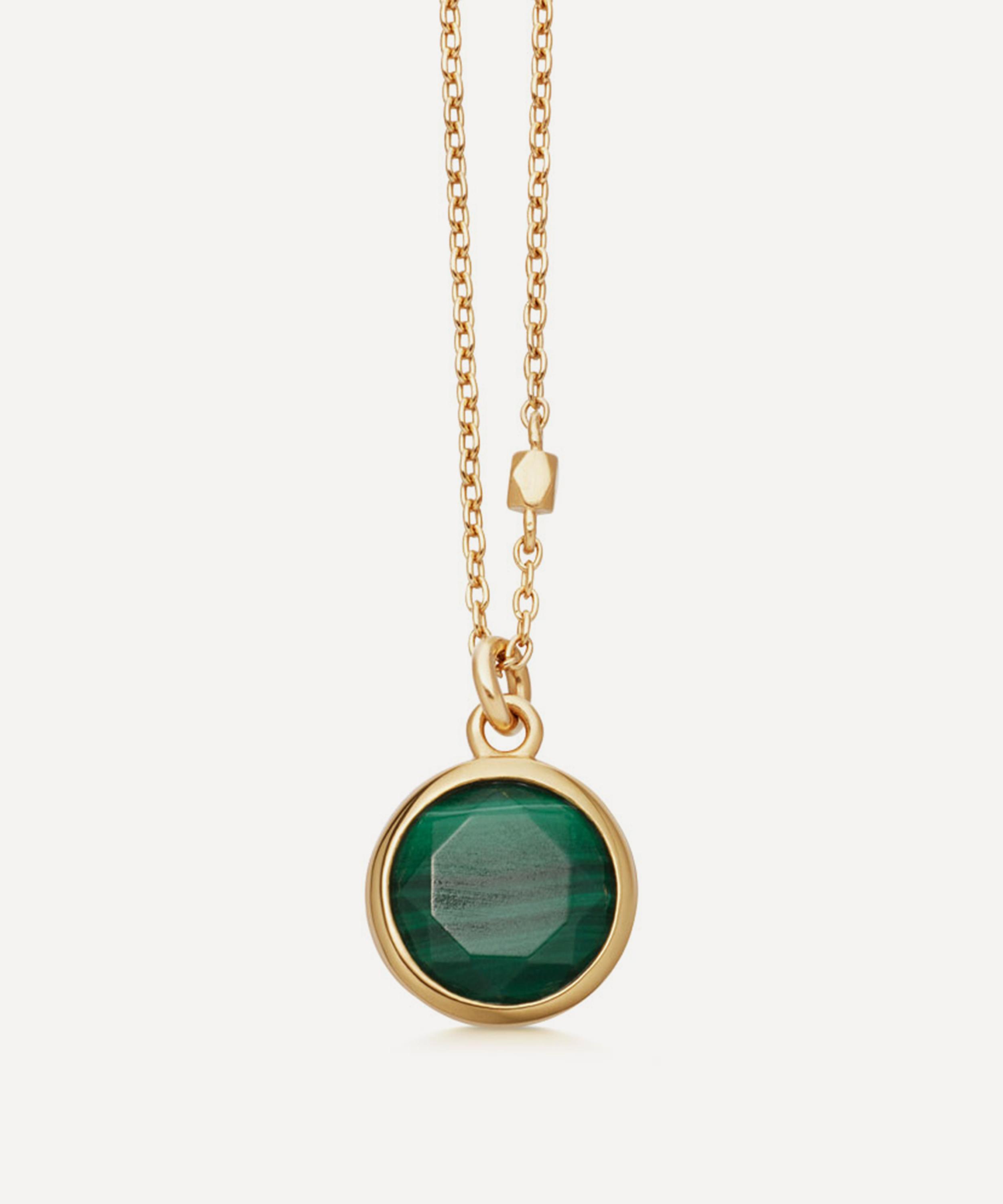 Astley Clarke - Gold Plated Vermeil Silver Stilla Malachite Pendant Necklace image number 0
