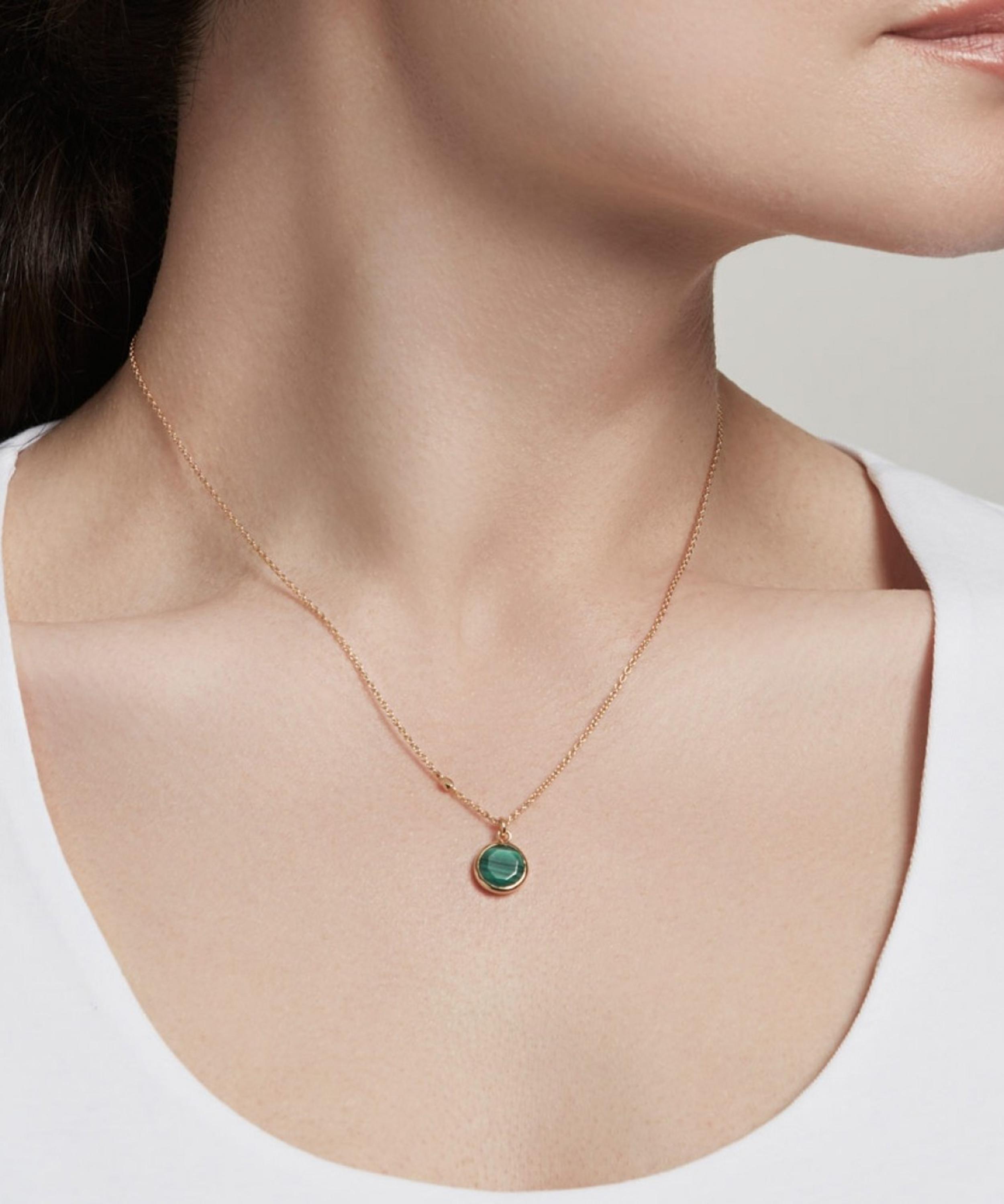 Astley Clarke - Gold Plated Vermeil Silver Stilla Malachite Pendant Necklace image number 1